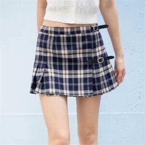 Brandy Melville Women's Blue and Navy Skirt